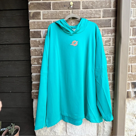 Miami Dolphins Nike Sideline Performance Long Sleeve Hoodie T-Shirt, 3XL - Picture 4 of 9